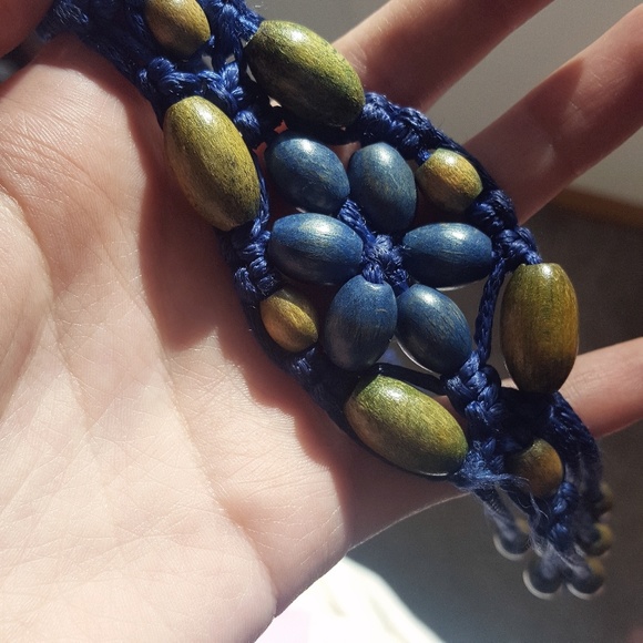 Vintage Jewelry - Vintage 70s Boho Macrame Necklace